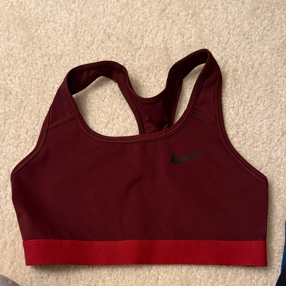 Nike Women's Burgundy and Red Sports Bra